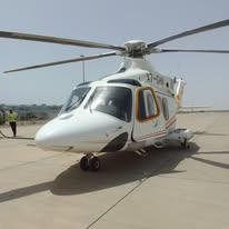 AW139 helicopter ready for departure